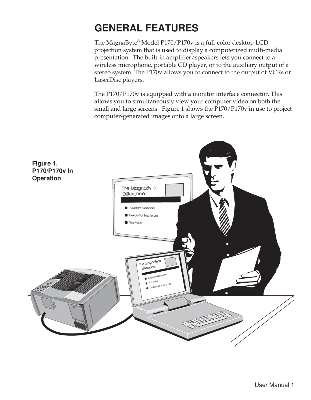 Telex user manual General Features, P170/P170v Operation 