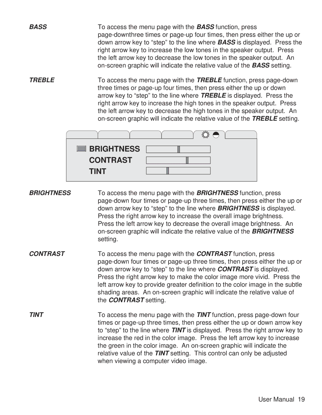 Telex P350 user manual Contrast 