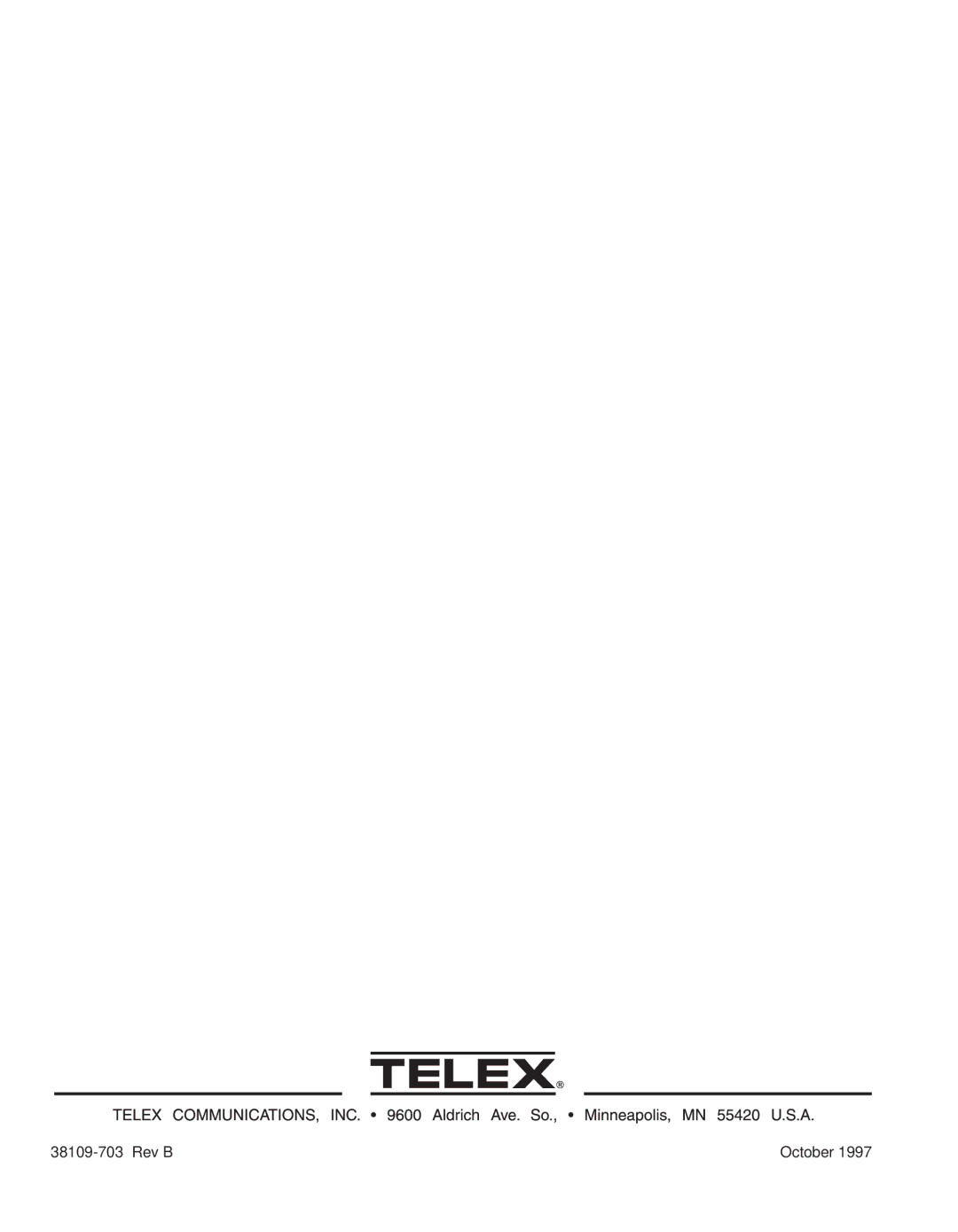 Telex P350 user manual Rev B 