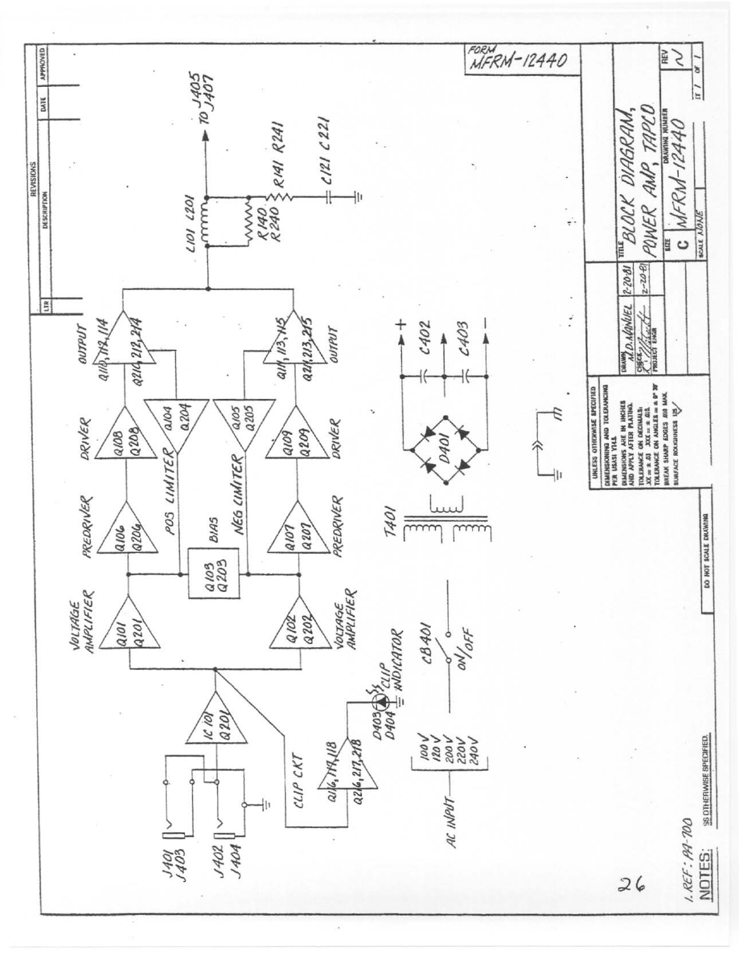 Telex PA-700 manual 