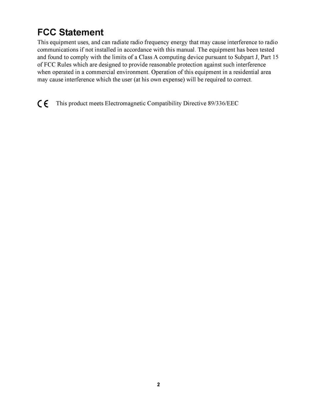 Telex PS-2001L, SPS-2001 manual FCC Statement 