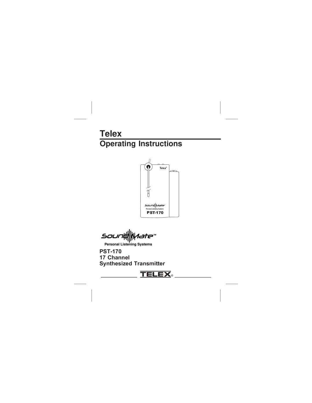 Telex PST-170 manual Telex 