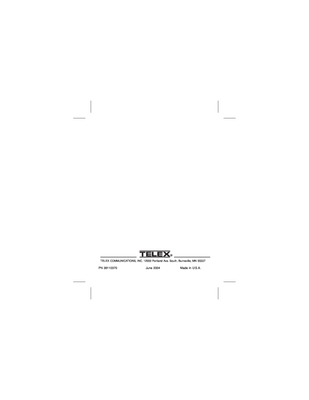 Telex PST-170 manual June, Made in U.S.A 