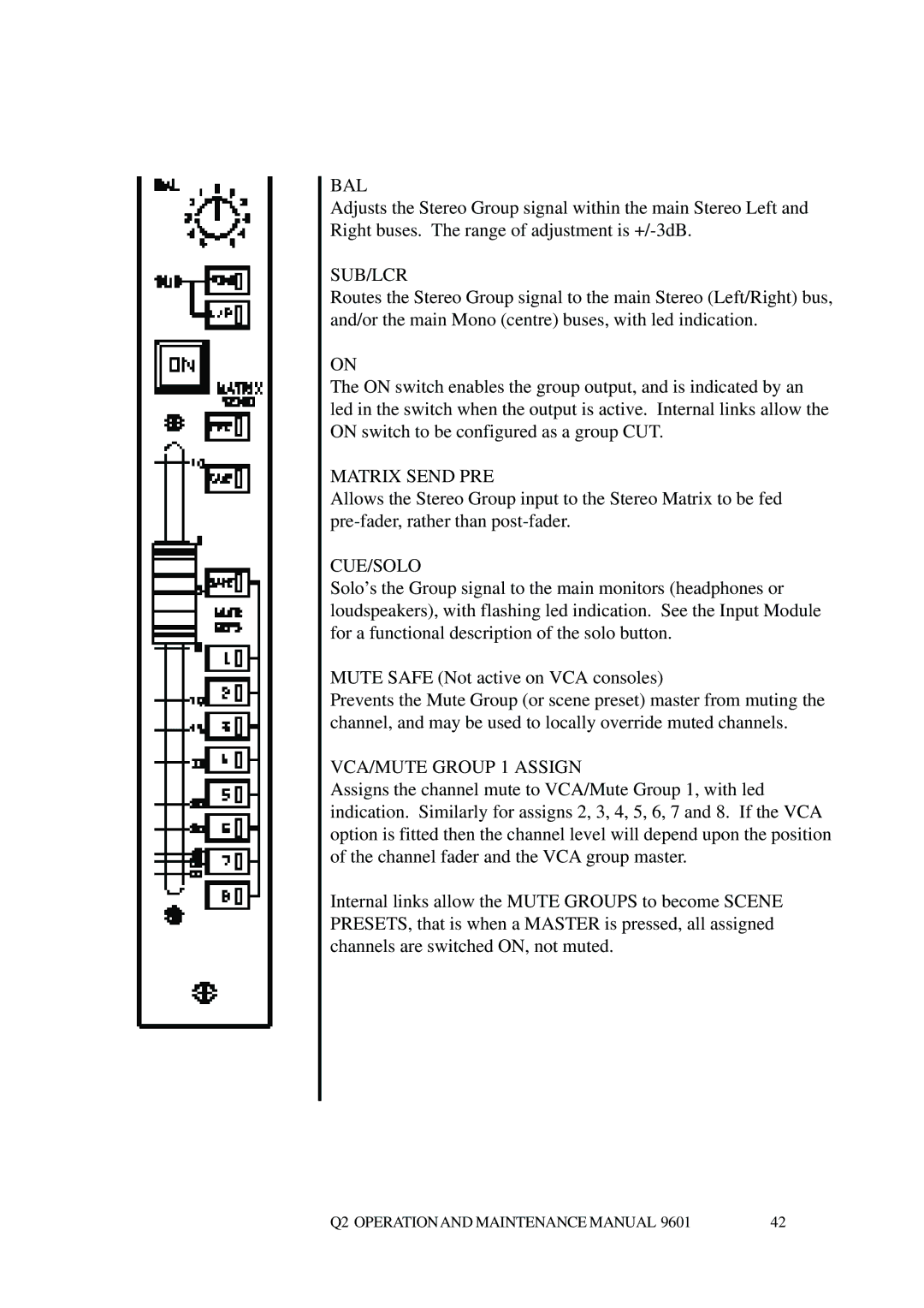 Telex Q II - FOH specifications Bal 