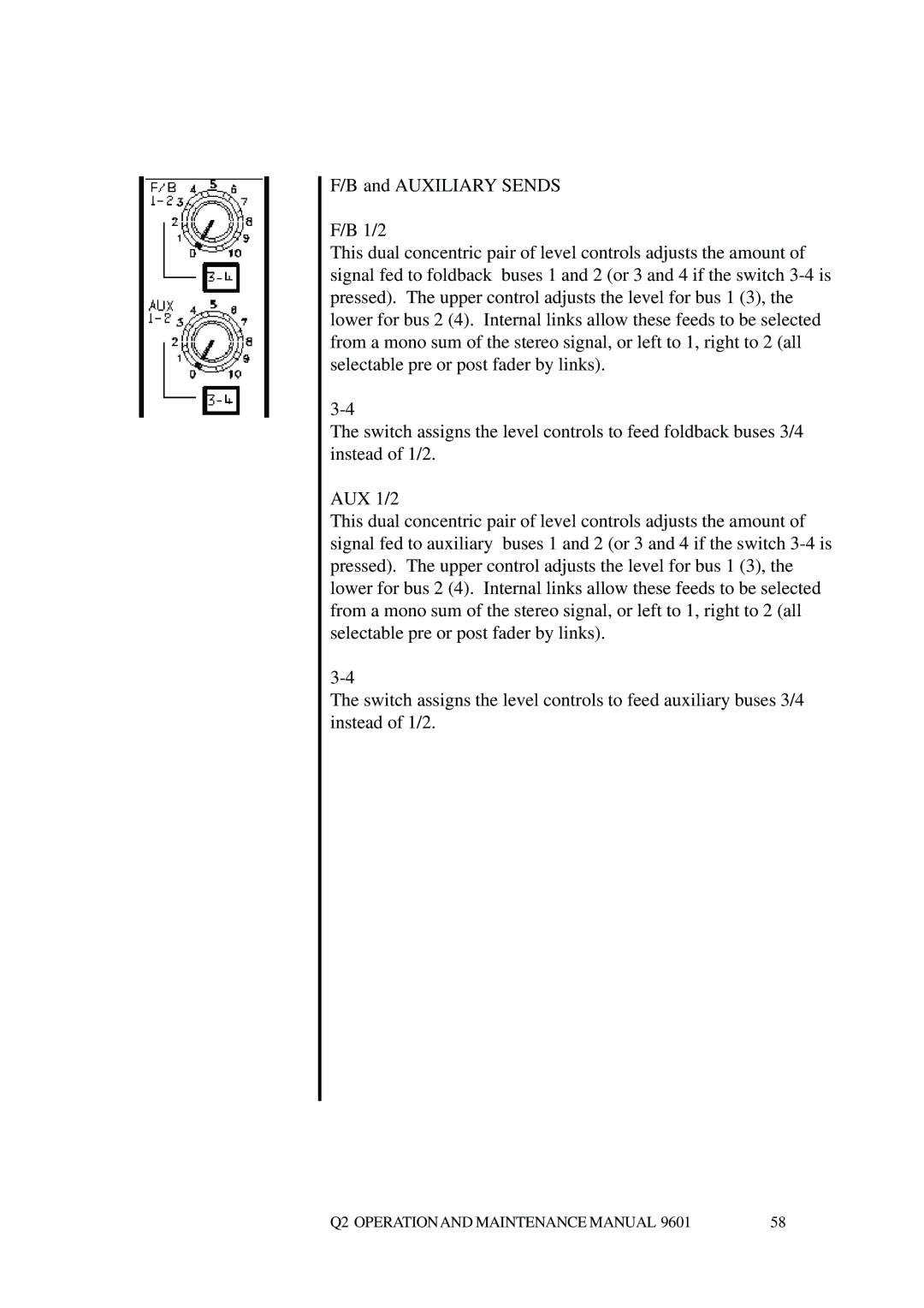 Telex Q II - FOH specifications Q2 Operationand Maintenance Manual 