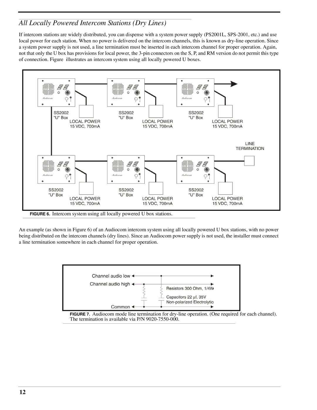 Telex SS-1002 technical manual All Locally Powered Intercom Stations Dry Lines 