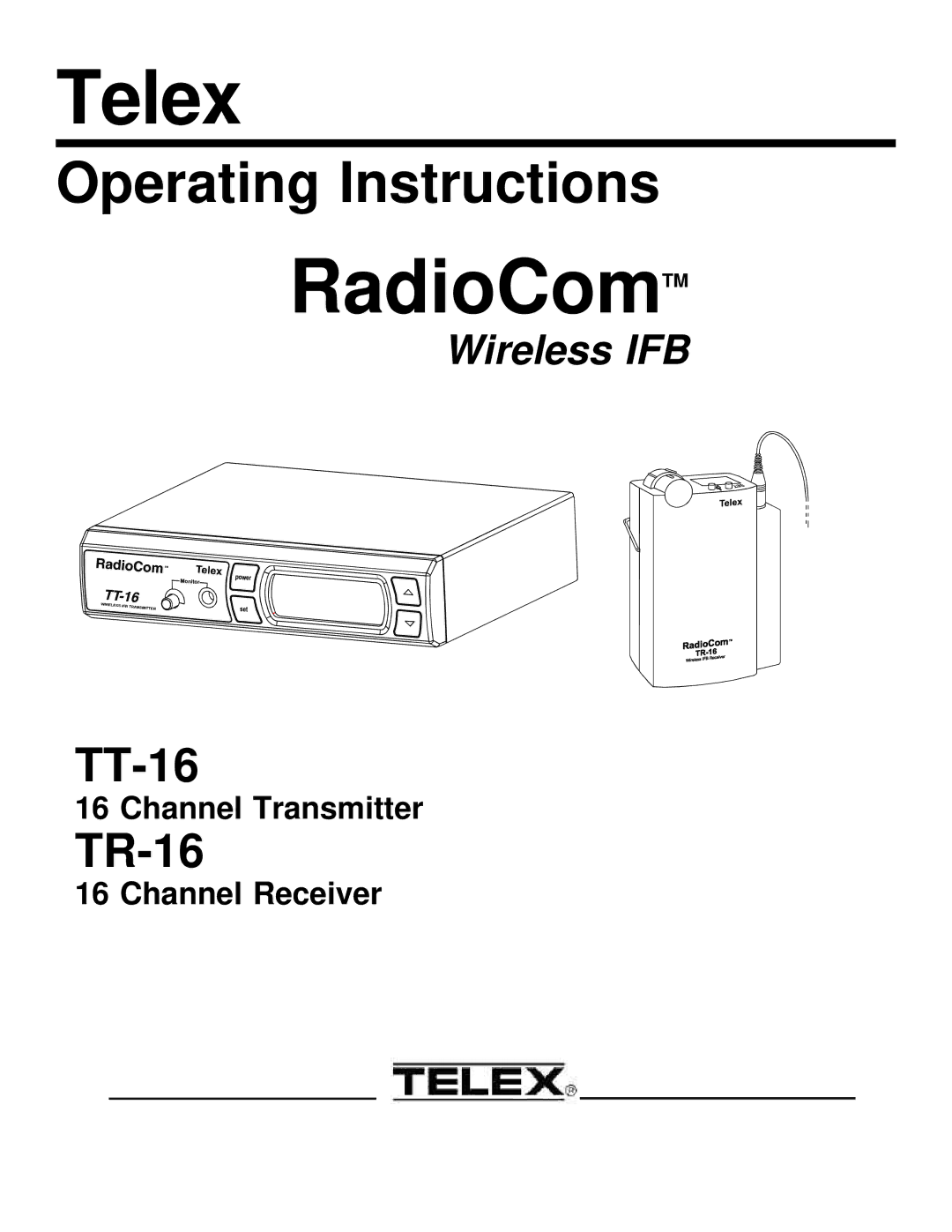 Telex TR-16, TT-16 manual Telex 