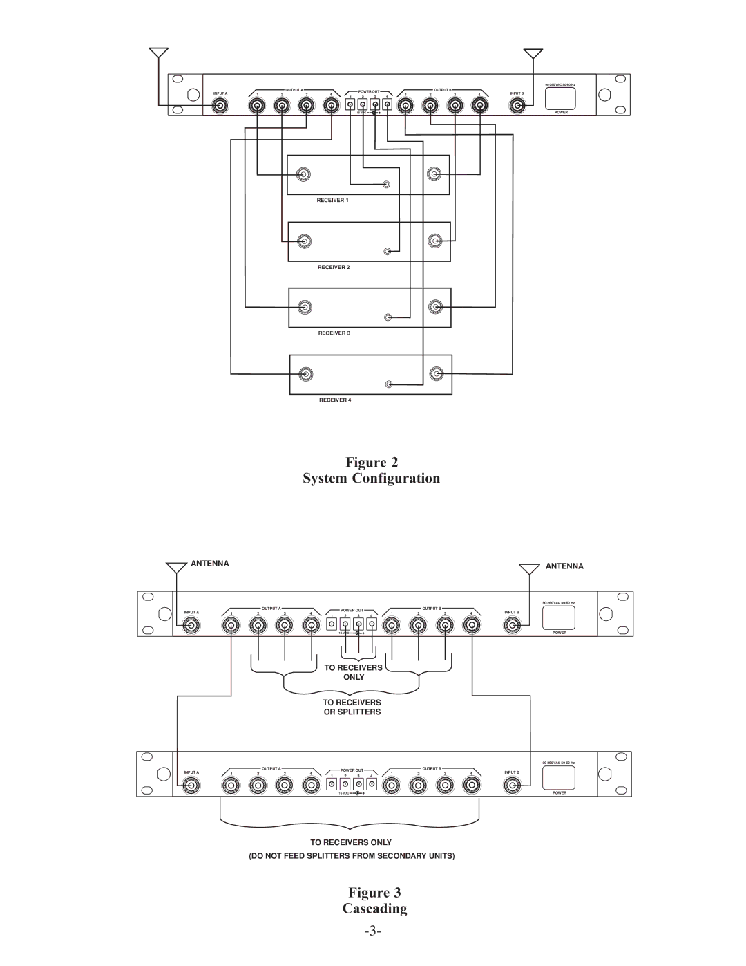 Telex UAD4 instruction sheet System Configuration, Cascading 