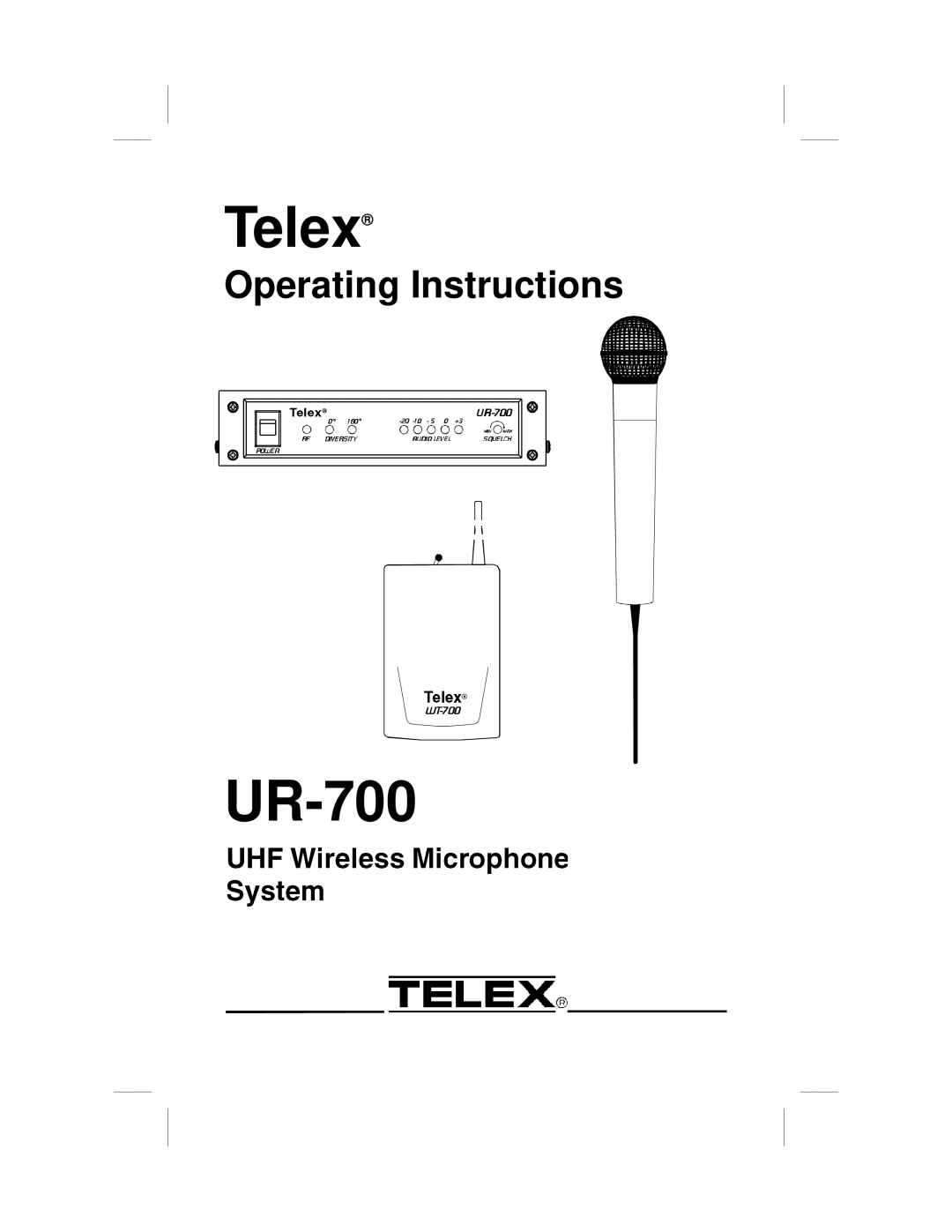 Telex ur-700 operating instructions Telex 