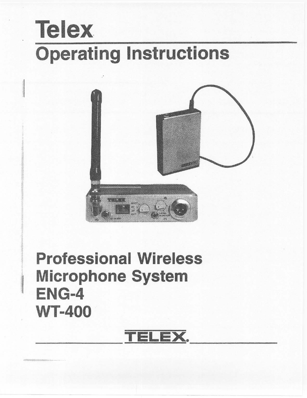 Telex ENG-4, WT-400 manual 