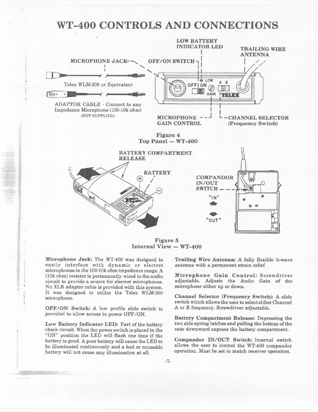 Telex WT-400, ENG-4 manual 