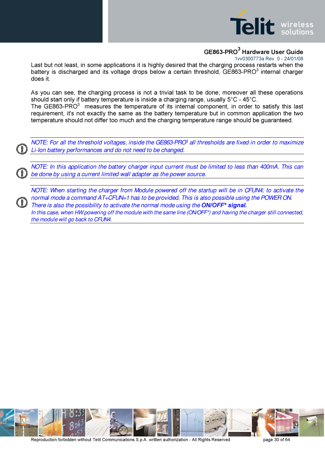 Telit Wireless Solutions 1vv0300773a manual GE863-PRO3Hardware User Guide 