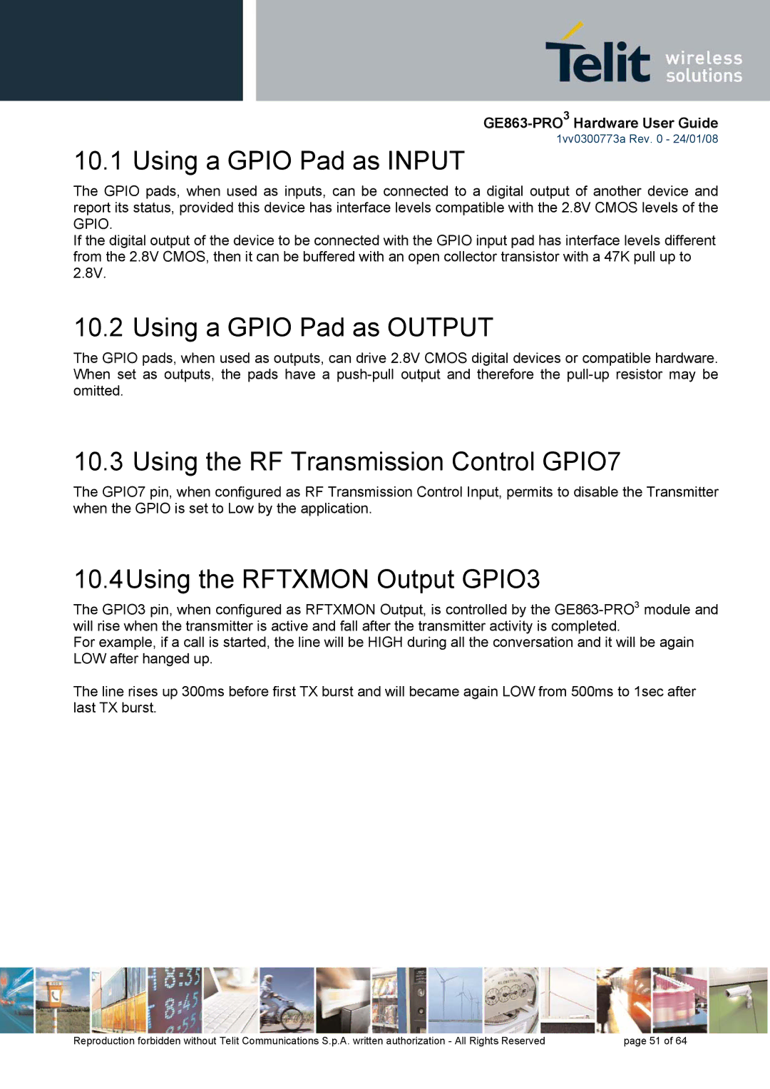 Telit Wireless Solutions 1vv0300773a manual Using a Gpio Pad as Input, Using a Gpio Pad as Output 