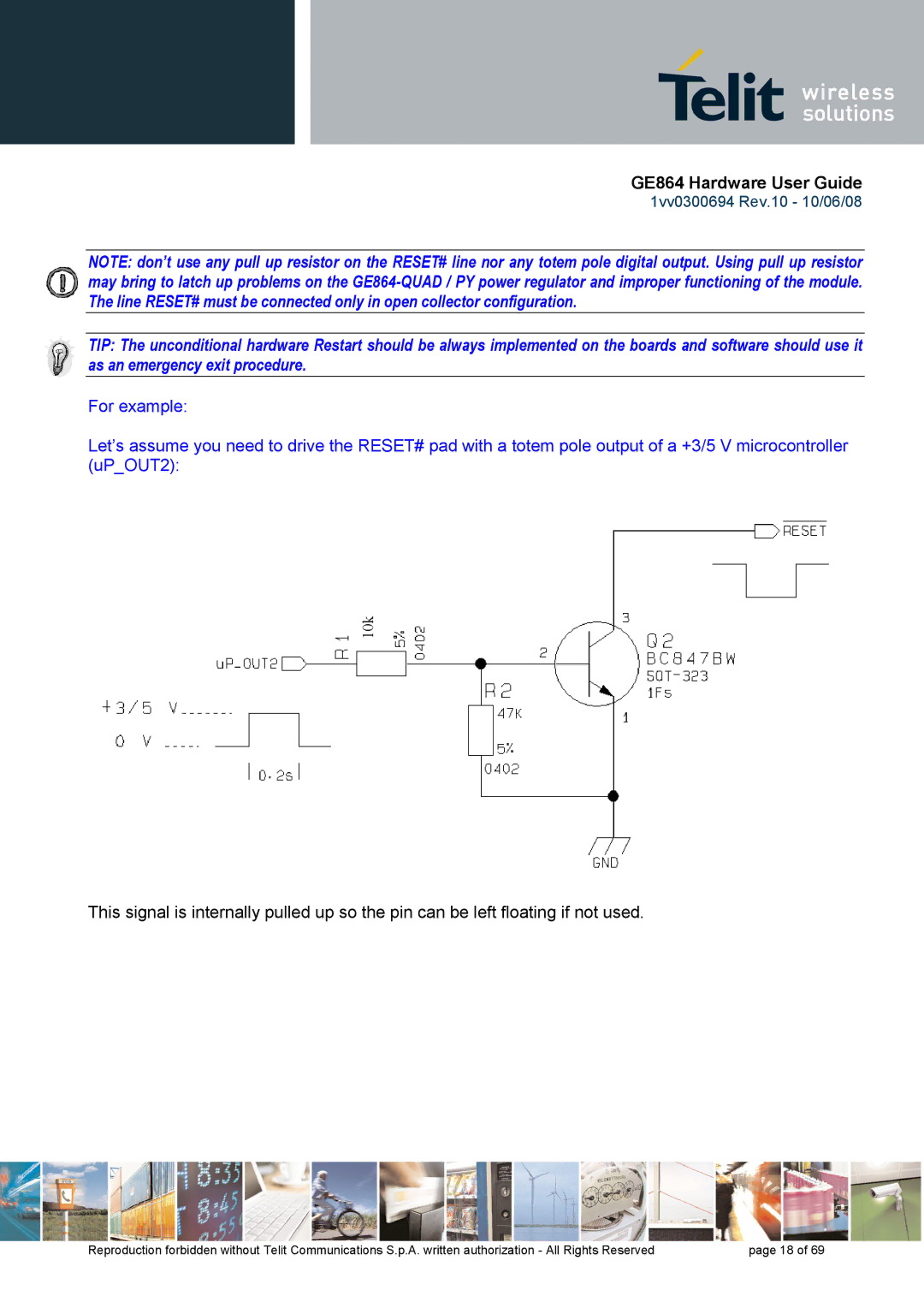 Telit Wireless Solutions GE864 manual 10k 