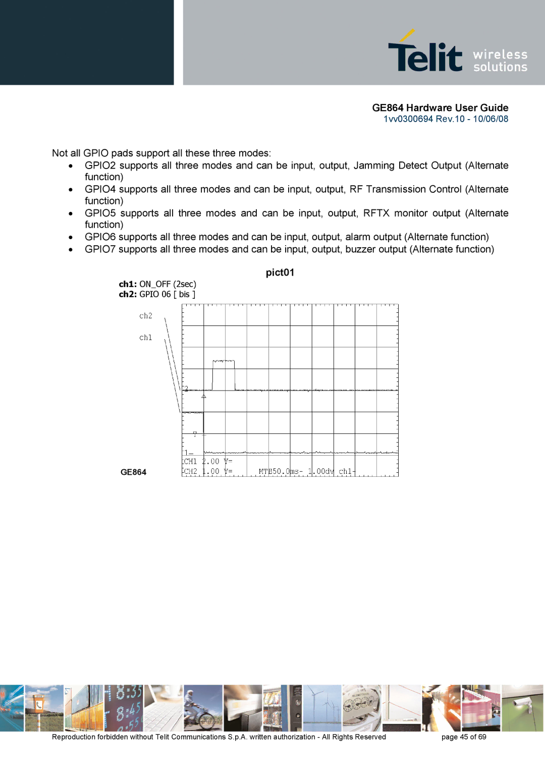 Telit Wireless Solutions GE864 manual Pict01 