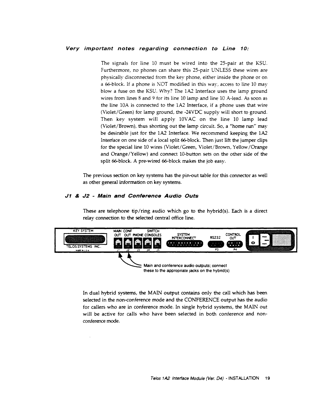 Telos 1A2 manual 