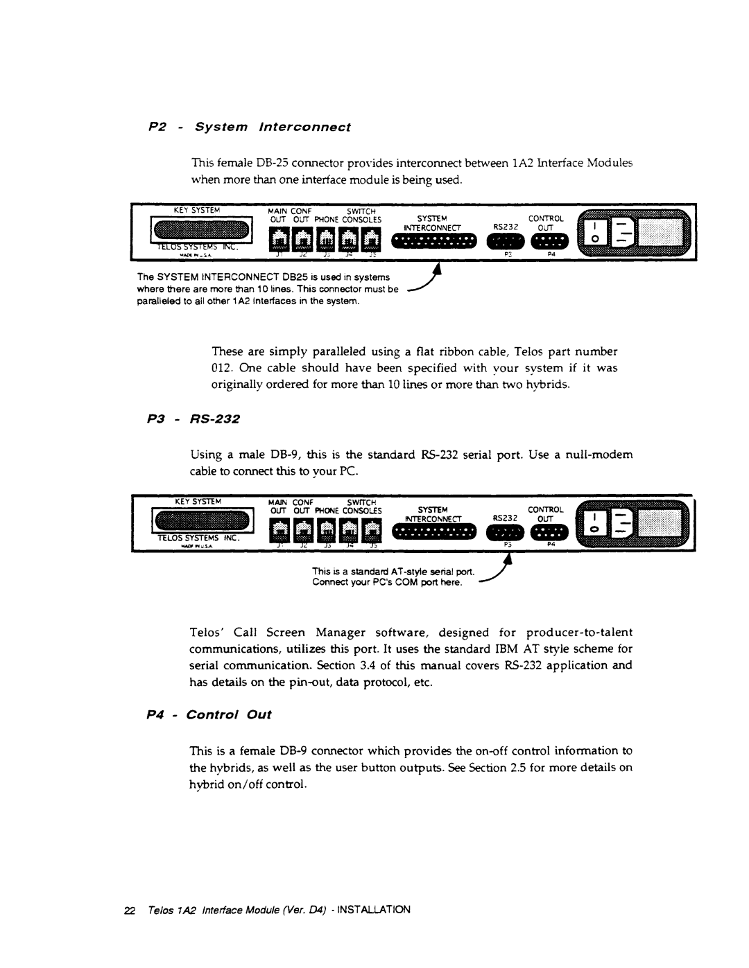 Telos 1A2 manual 