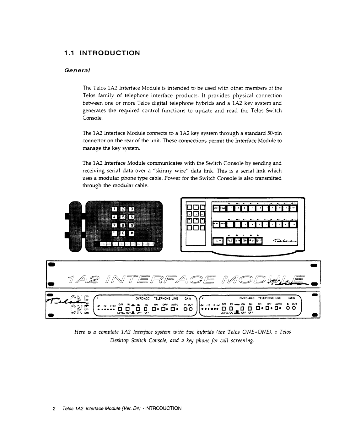 Telos 1A2 manual 