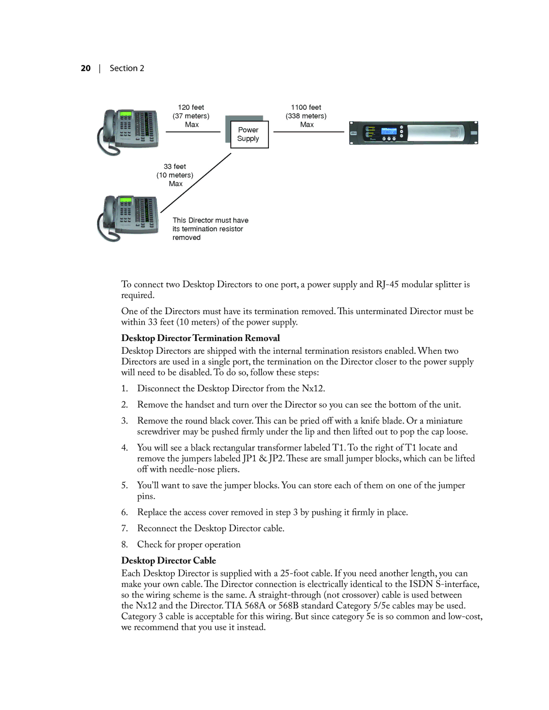 Telos NX12 user manual Desktop Director Termination Removal, Desktop Director Cable 