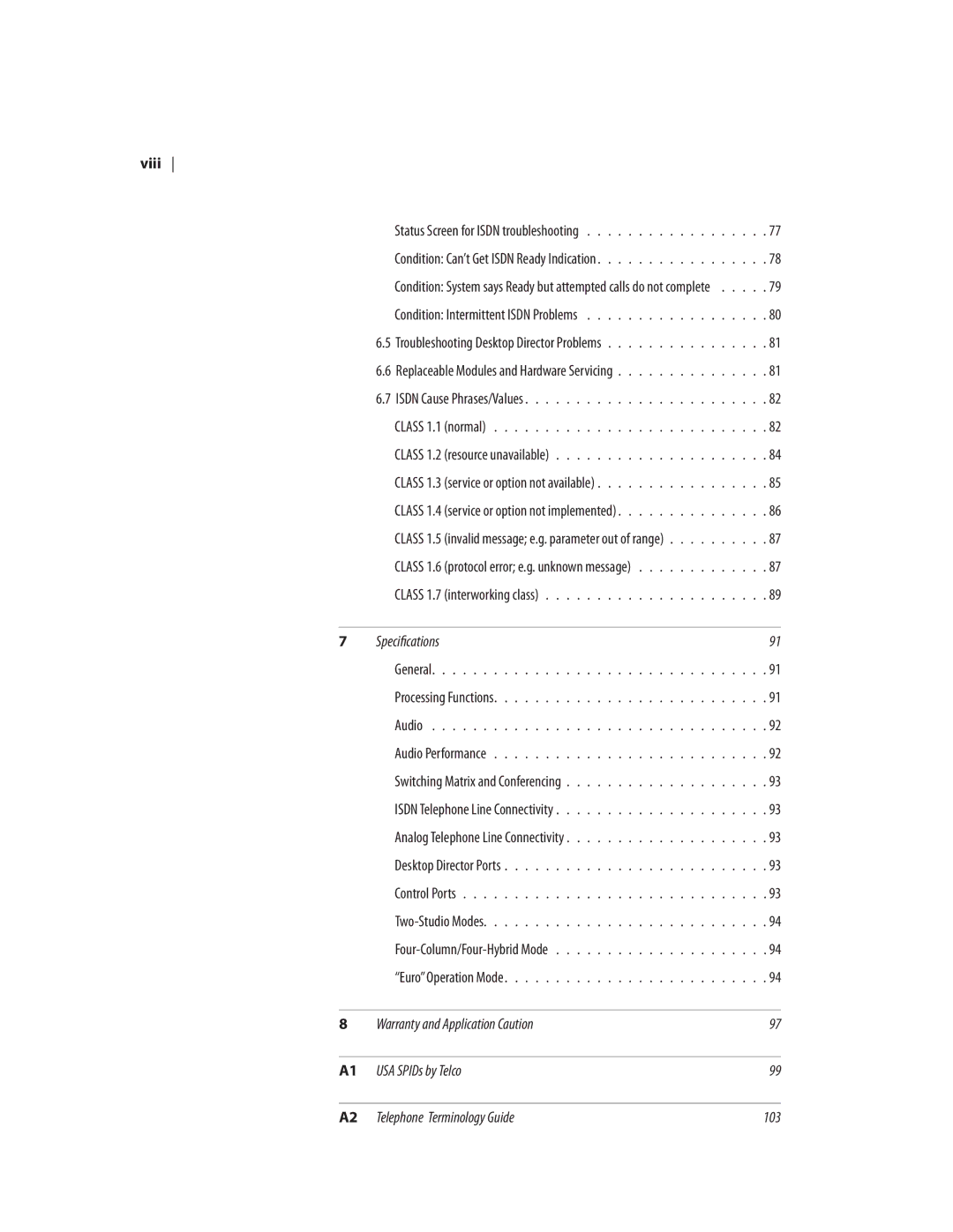 Telos NX12 user manual Specifications 