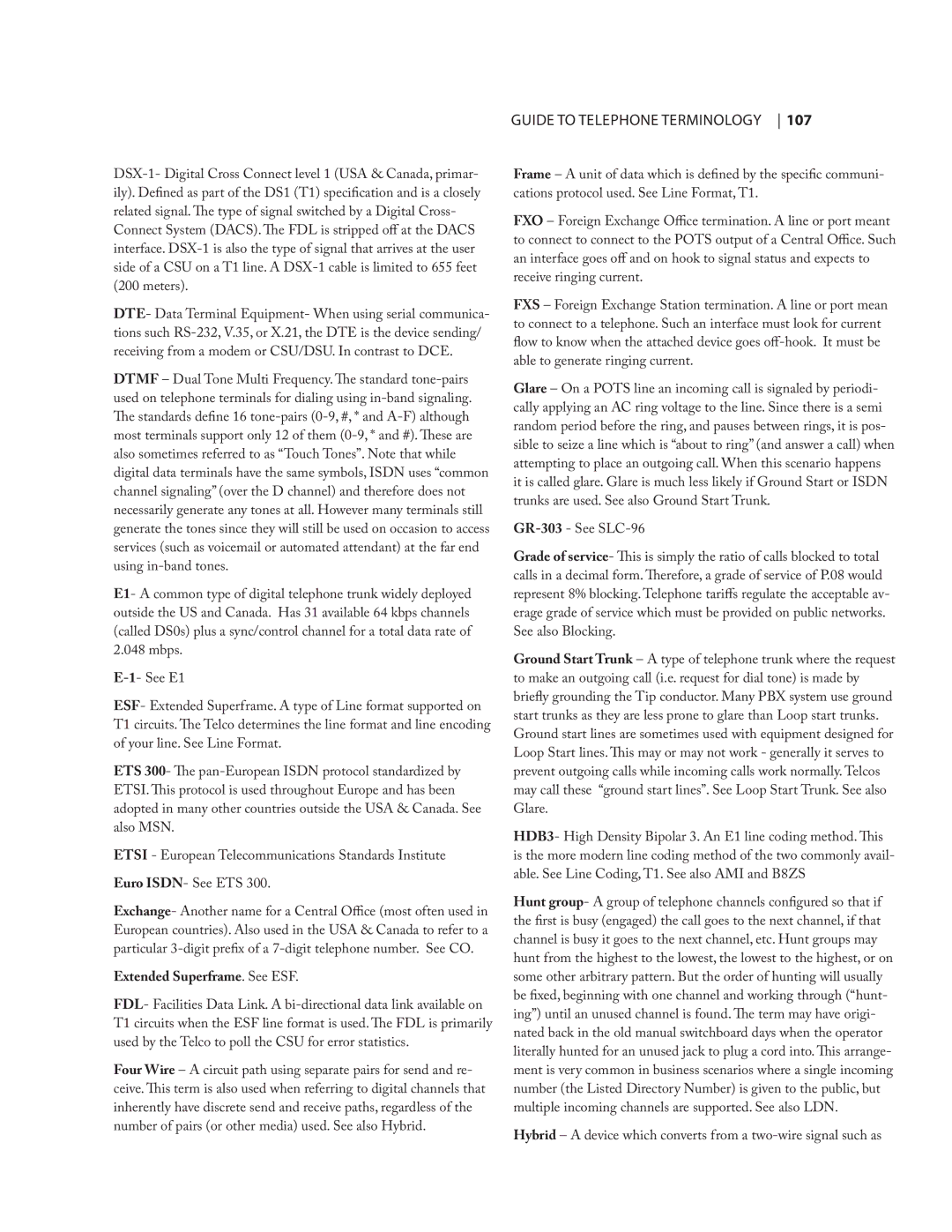 Telos NX12 user manual Extended Superframe. See ESF 