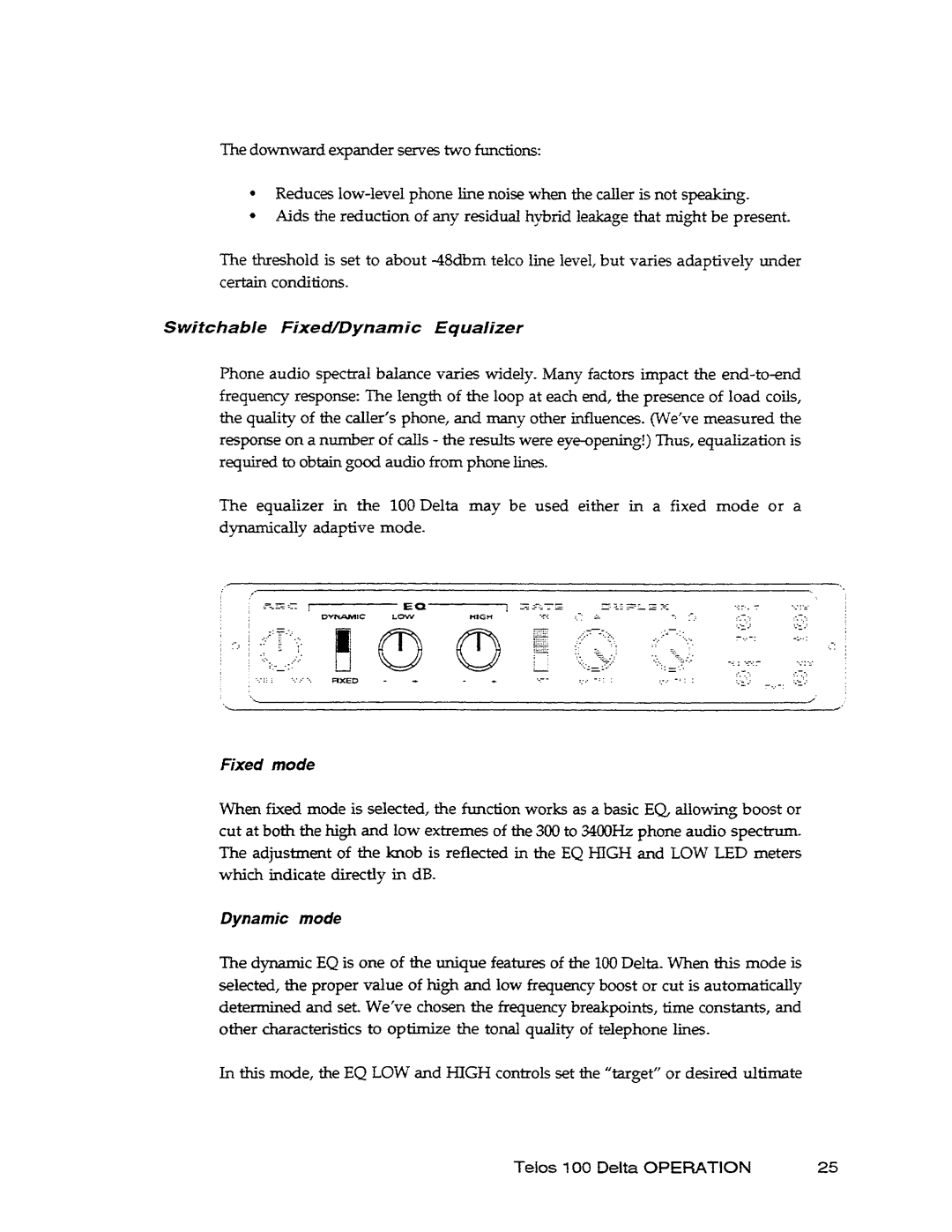 Telos Telos 100 Delta manual 