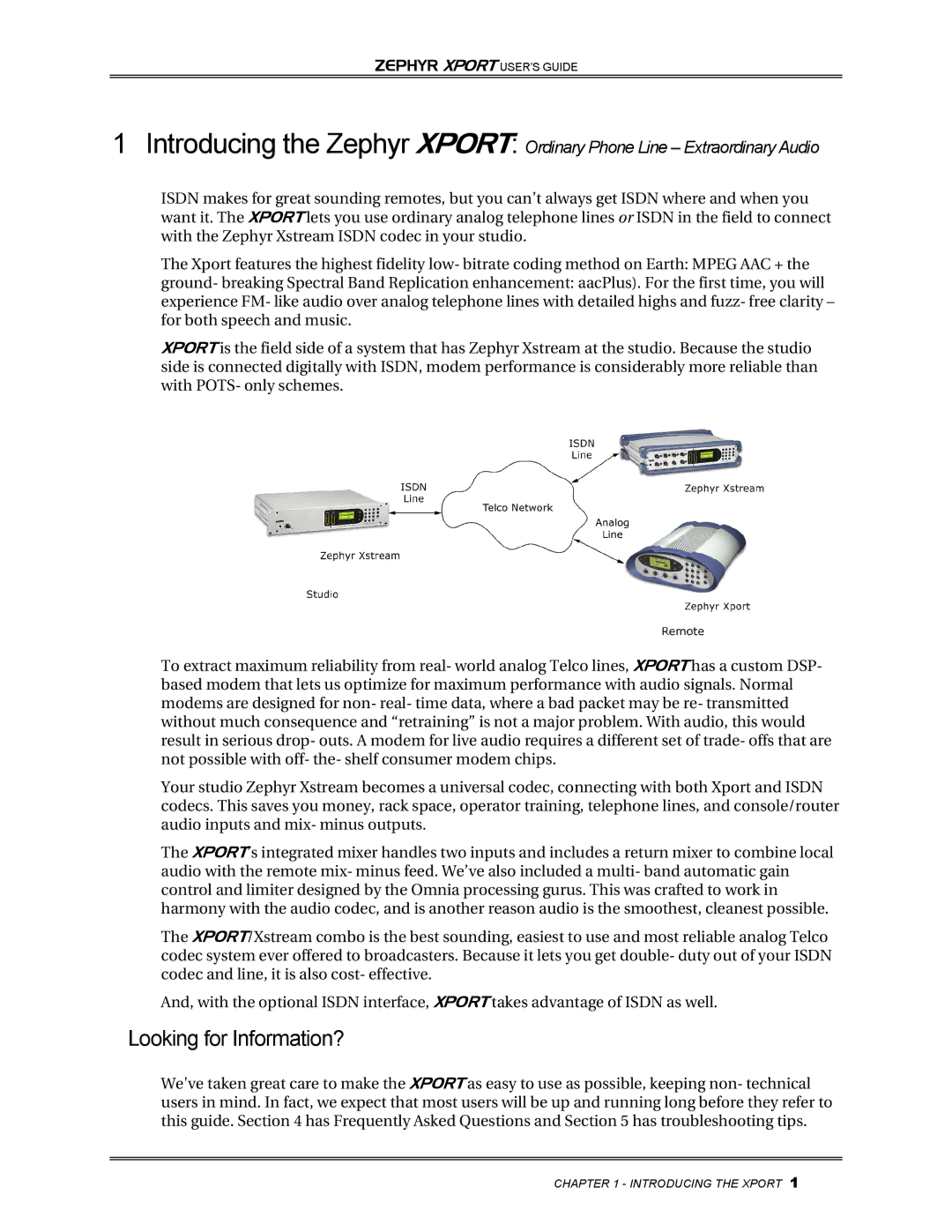 Telos Zephyr Xport manual Looking for Information? 