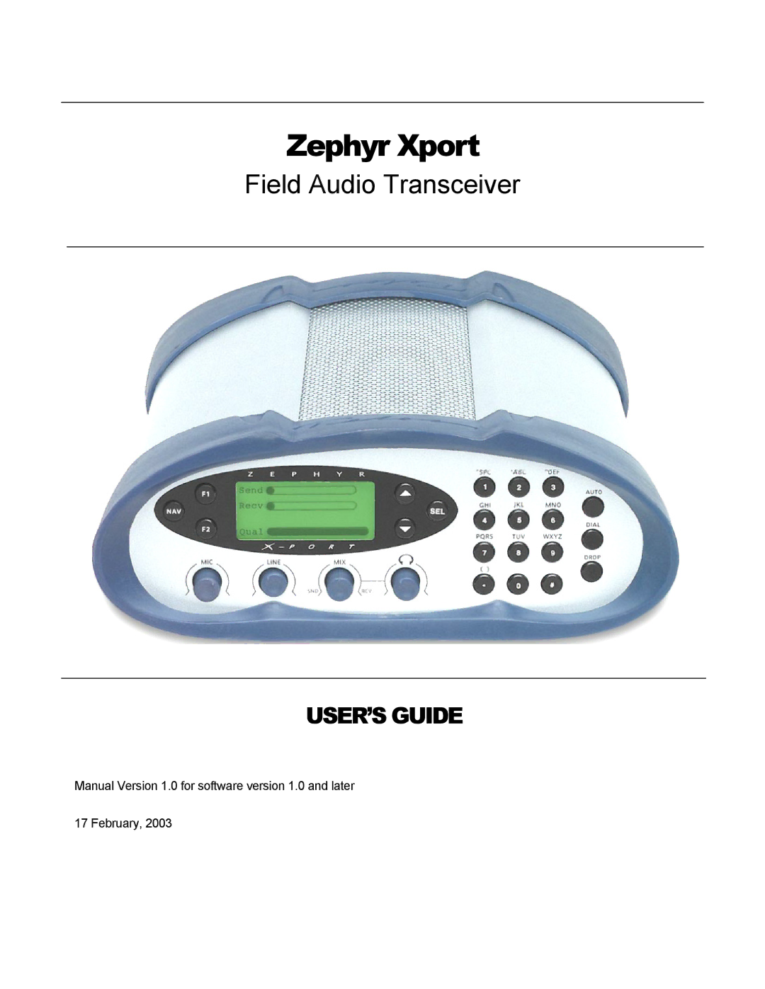 Telos Zephyr Xport manual 