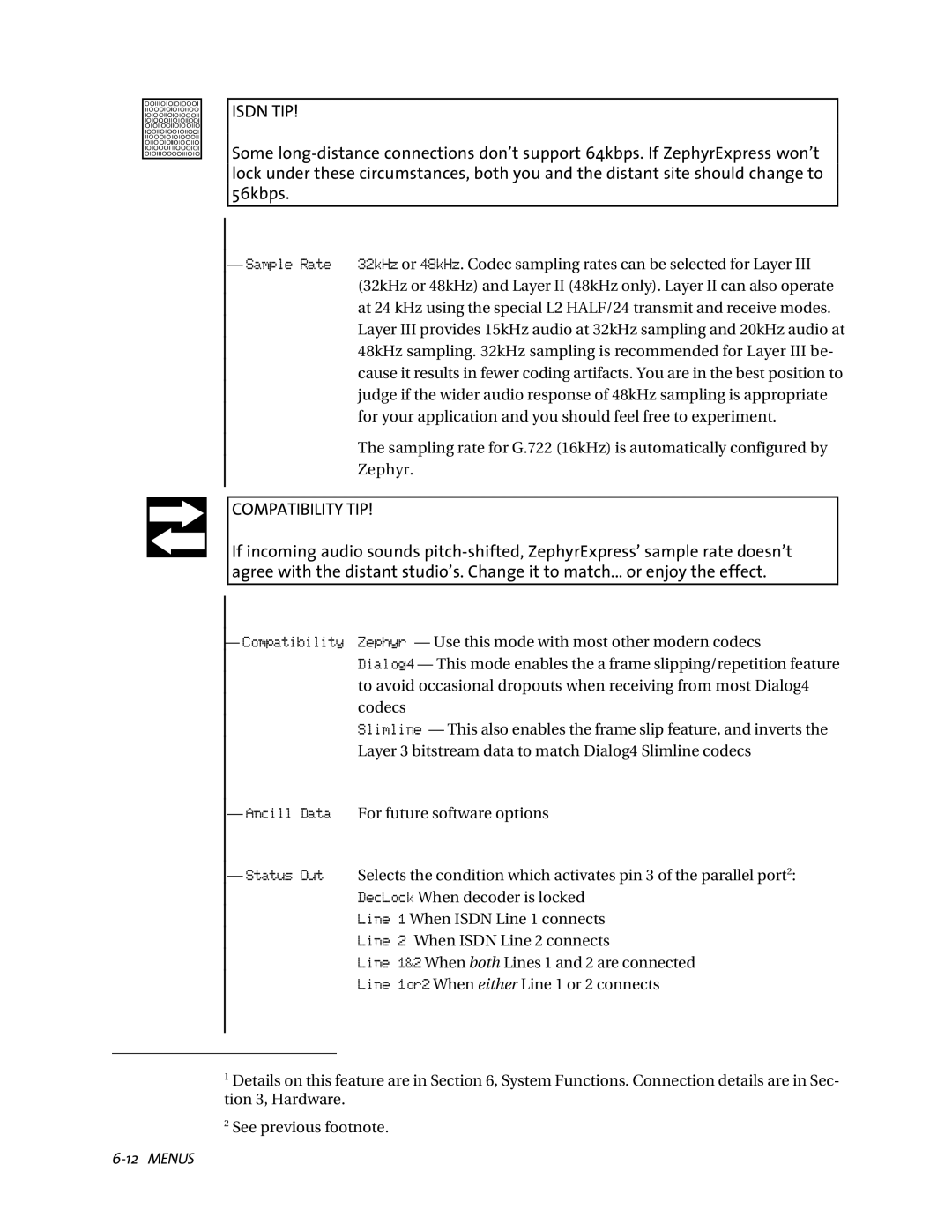 Telos ZephyrExpress user manual Isdn TIP 