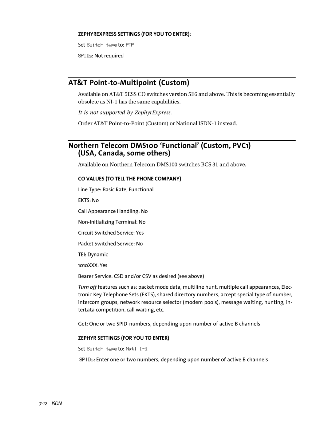 Telos ZephyrExpress user manual AT&T Point-to-Multipoint Custom, Zephyr Settings for YOU to Enter 