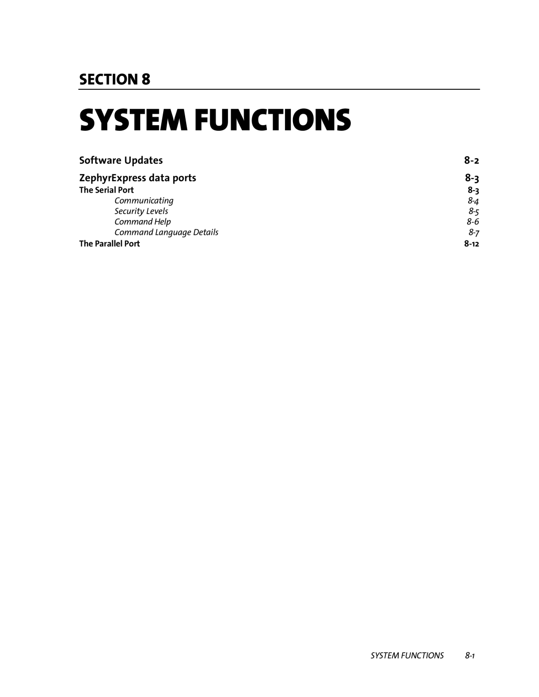 Telos ZephyrExpress user manual System Functions 