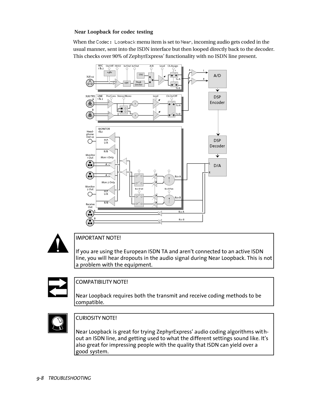 Telos ZephyrExpress user manual Near Loopback for codec testing 