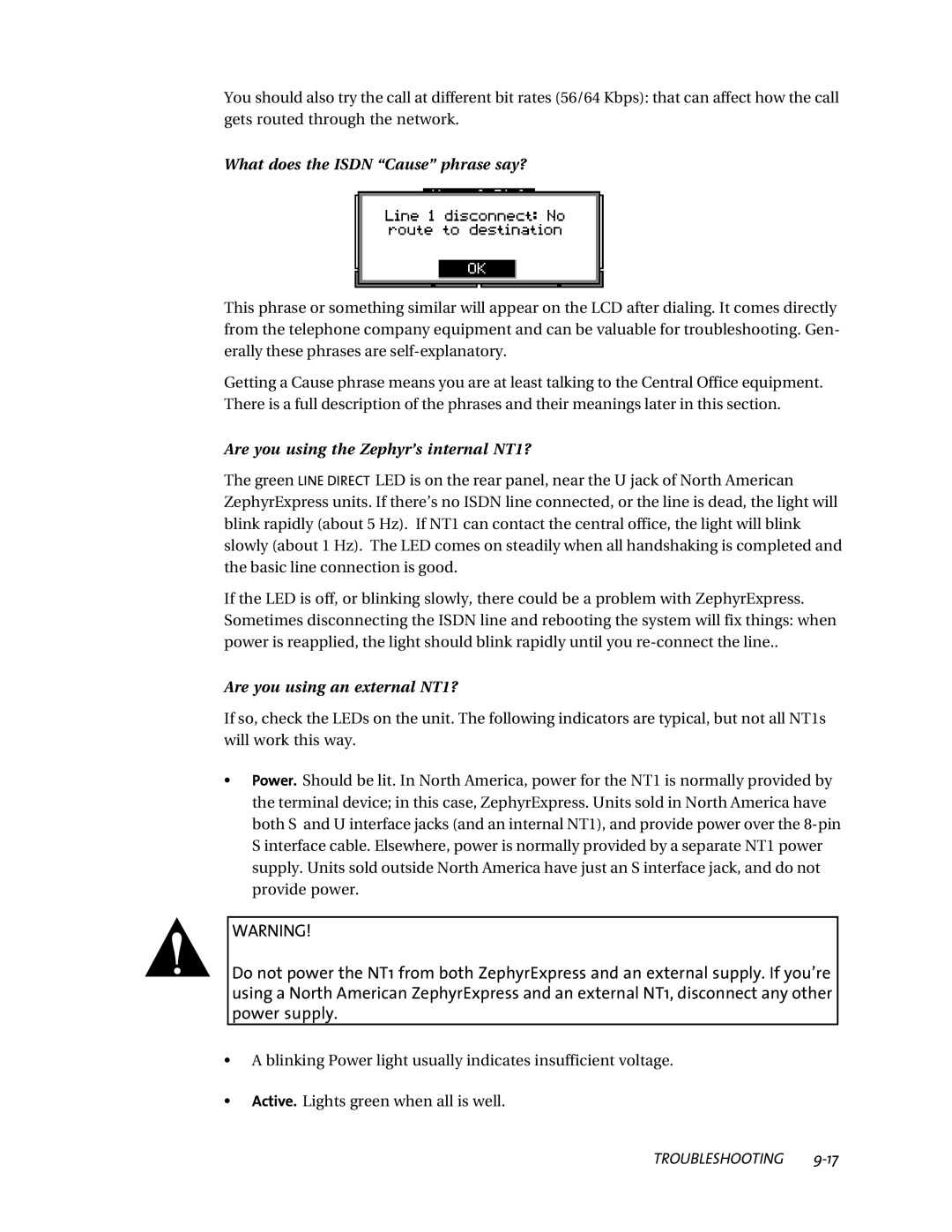 Telos ZephyrExpress user manual What does the Isdn Cause phrase say? 