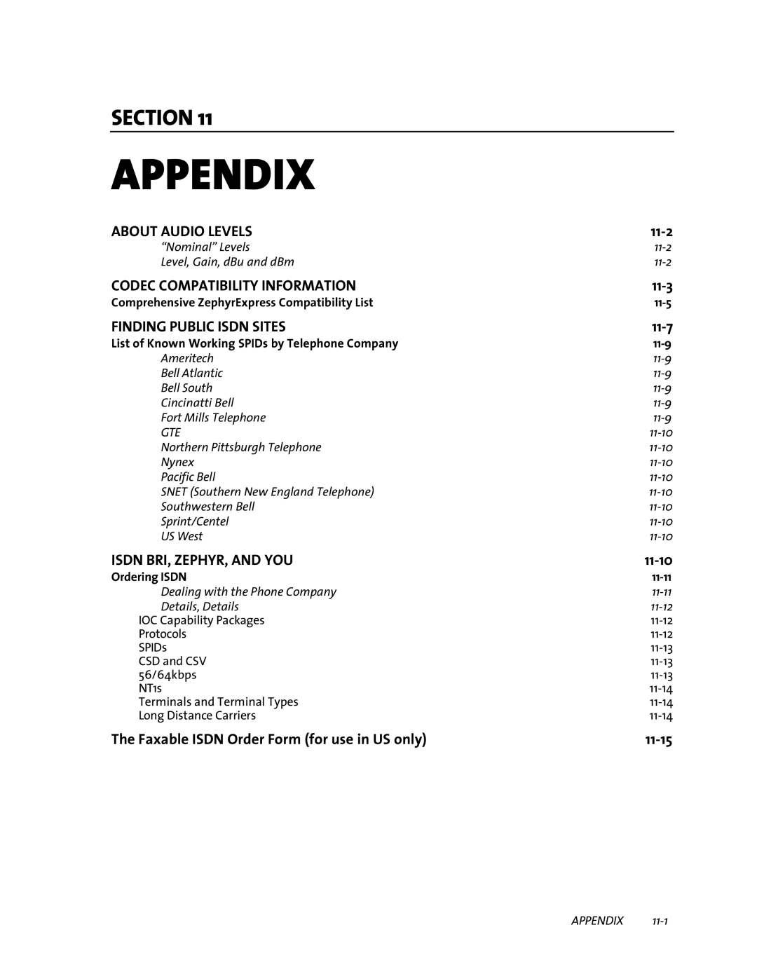 Telos ZephyrExpress user manual Appendix 