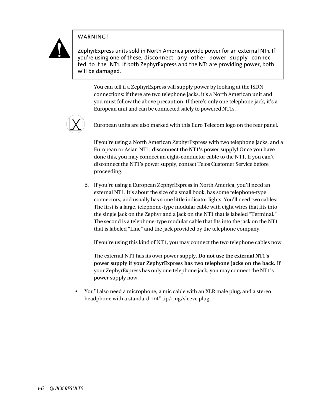 Telos ZephyrExpress user manual Quick Results 