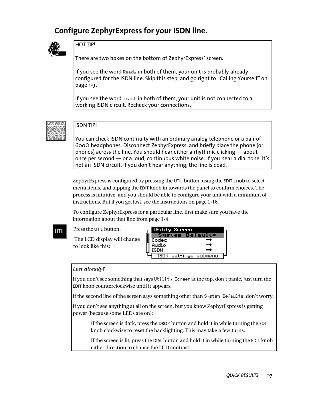 Telos user manual HConfigure ZephyrExpress for your Isdn line 