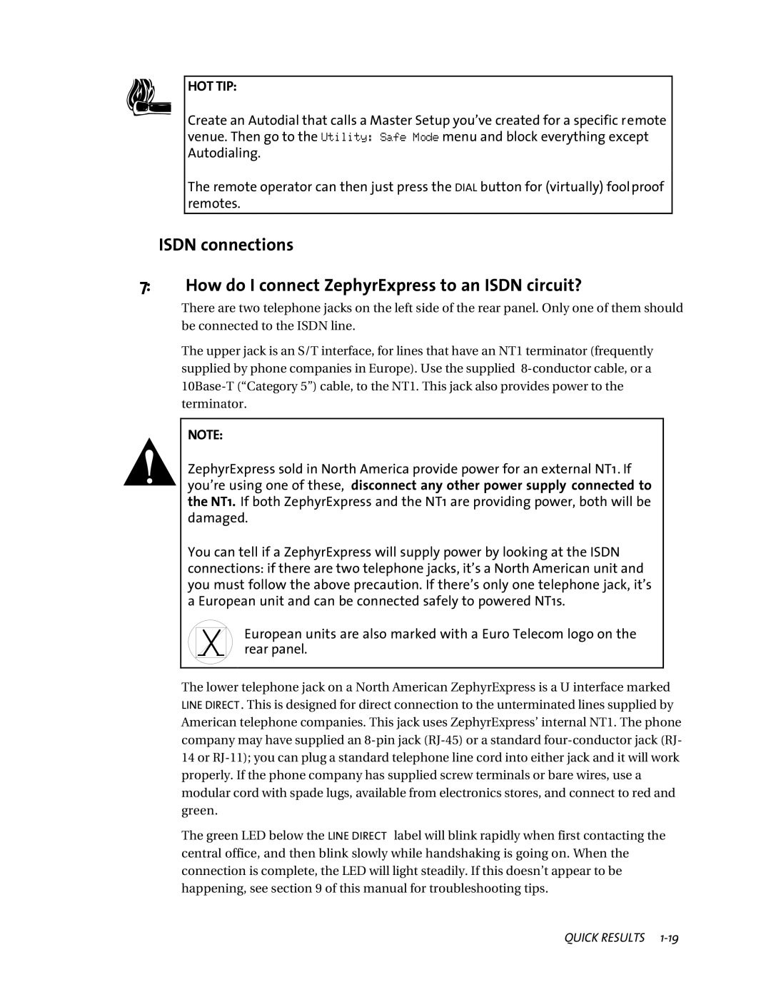 Telos ZephyrExpress user manual Hot Tip 