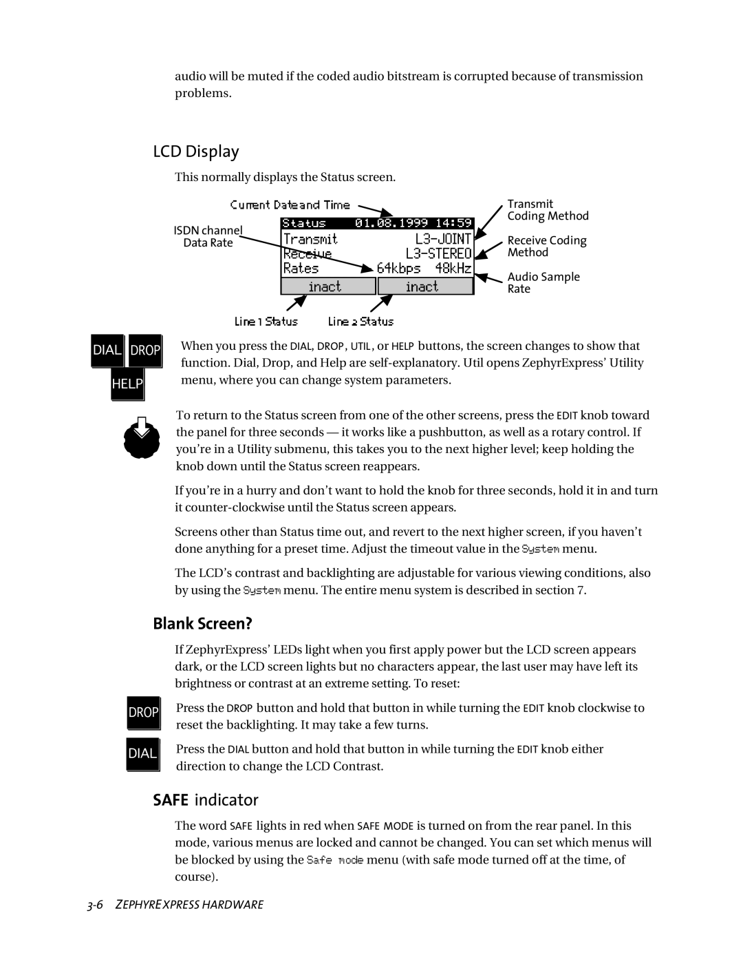 Telos ZephyrExpress user manual LCD Display 