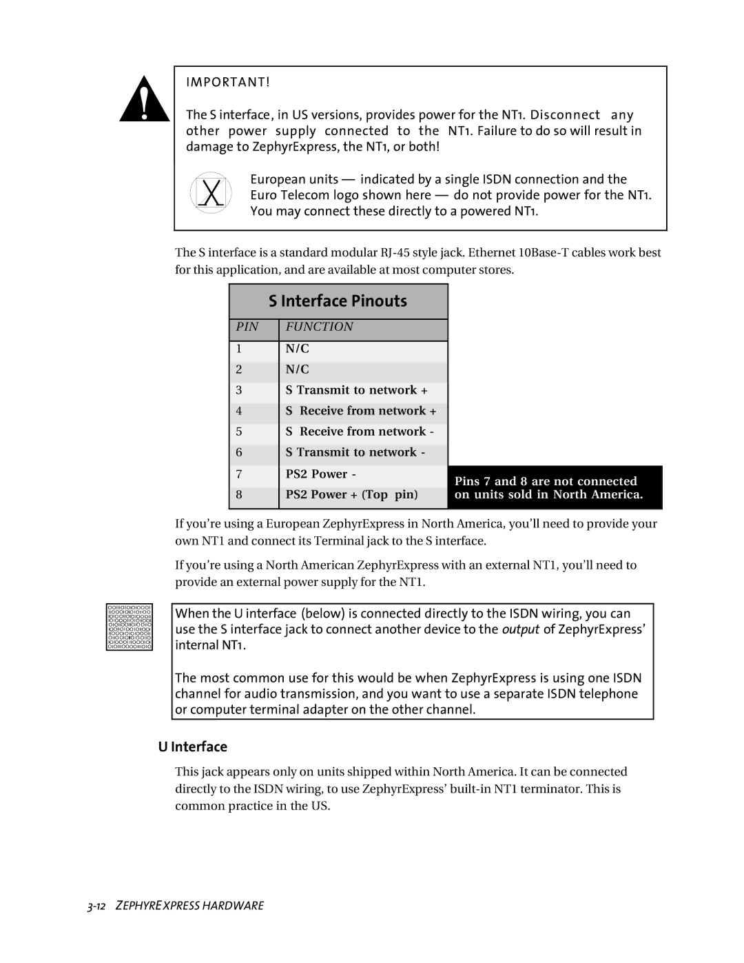 Telos ZephyrExpress user manual Interface Pinouts 