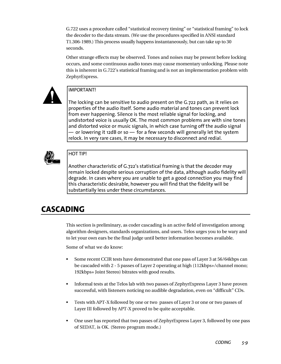 Telos ZephyrExpress user manual Cascading 