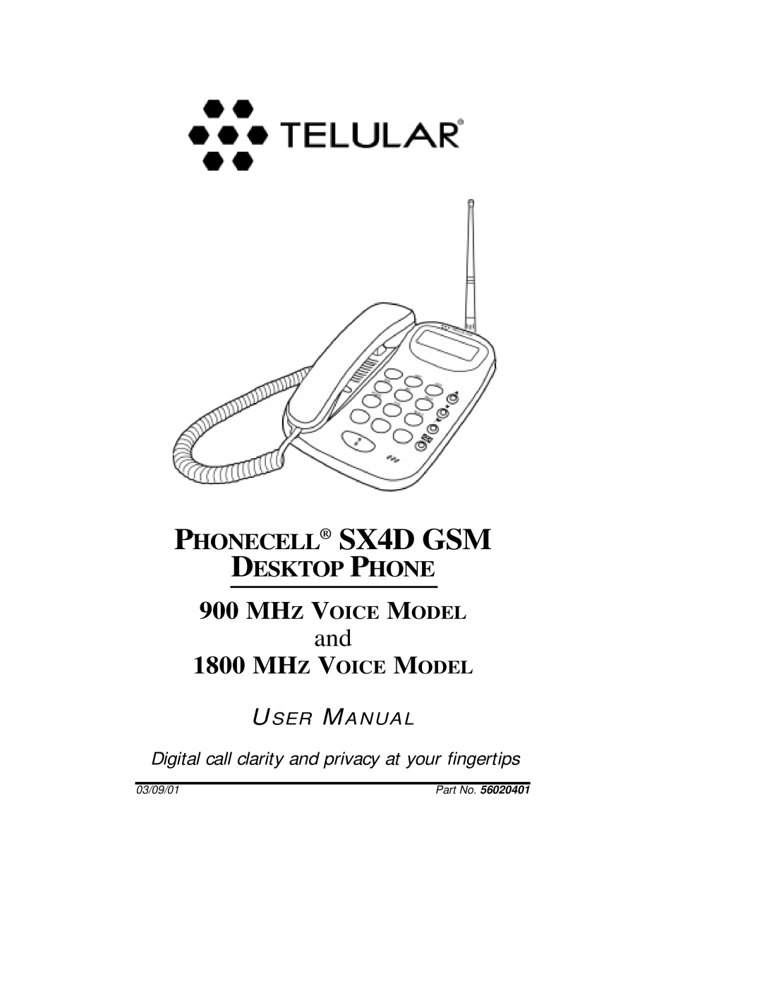 Telular user manual Phonecell SX4D GSM 