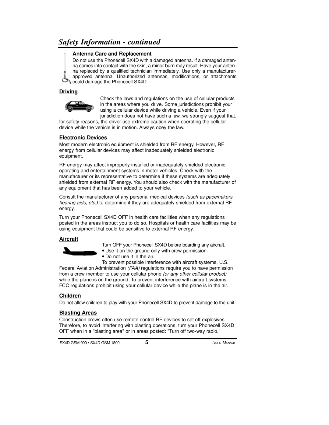 Telular SX4D user manual Safety Information 