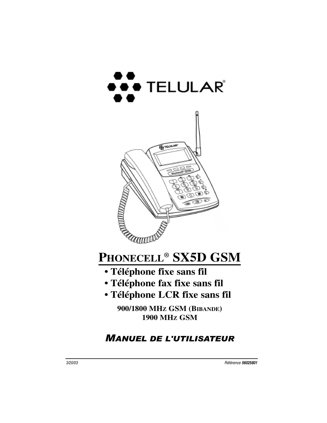 Telular manual Phonecell SX5D GSM 