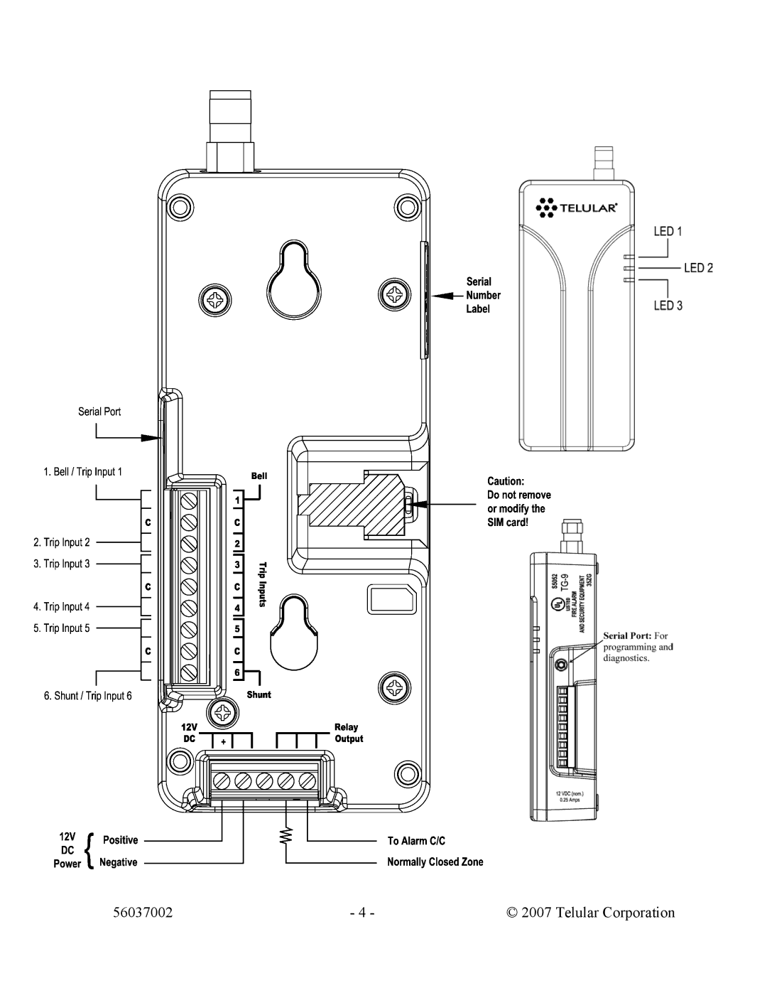 Telular TG-9 manual Telular Corporation 