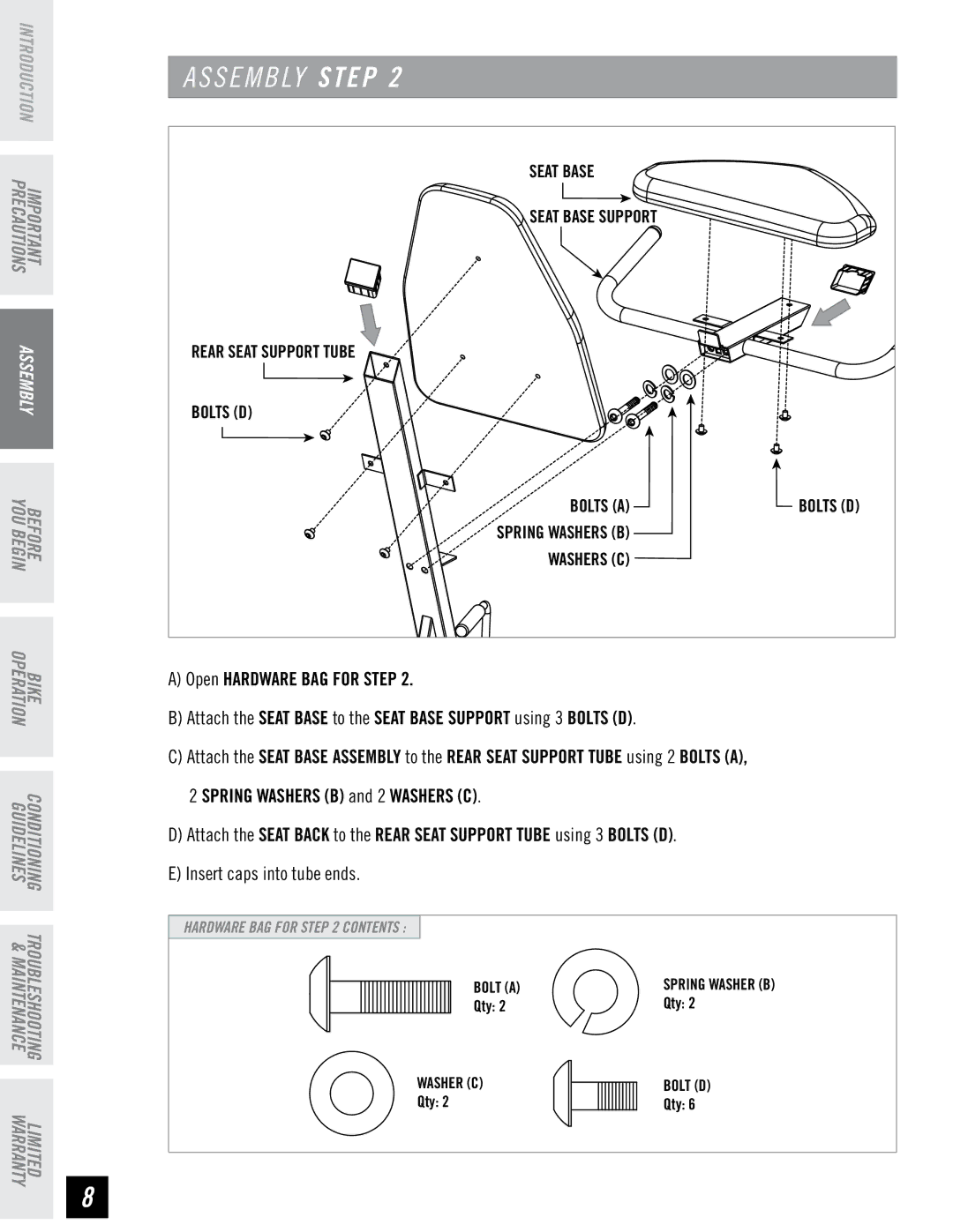 Tempo 910B 920B manual Washers C 