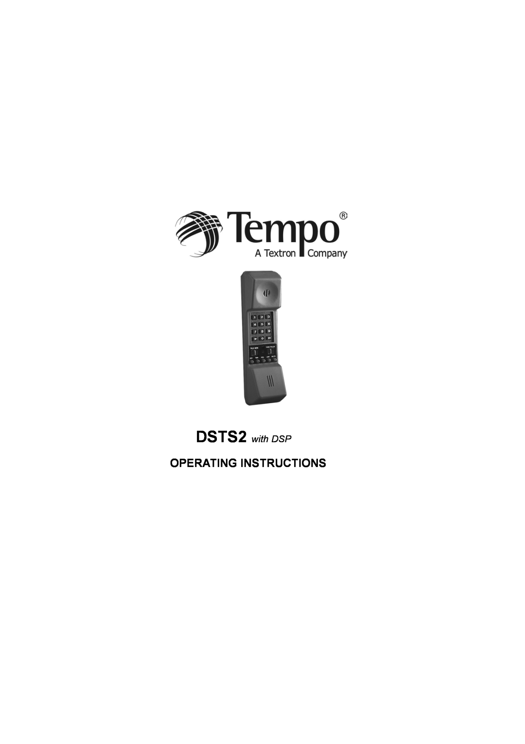 Tempo manual Operating Instructions, DSTS2 with DSP 