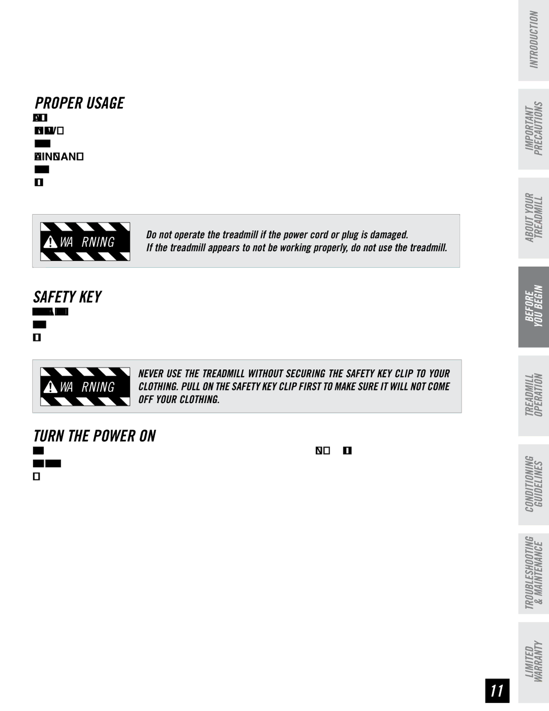 Tempo EVOLVE manual Proper Usage, Safety KEY, Turn the Power on 