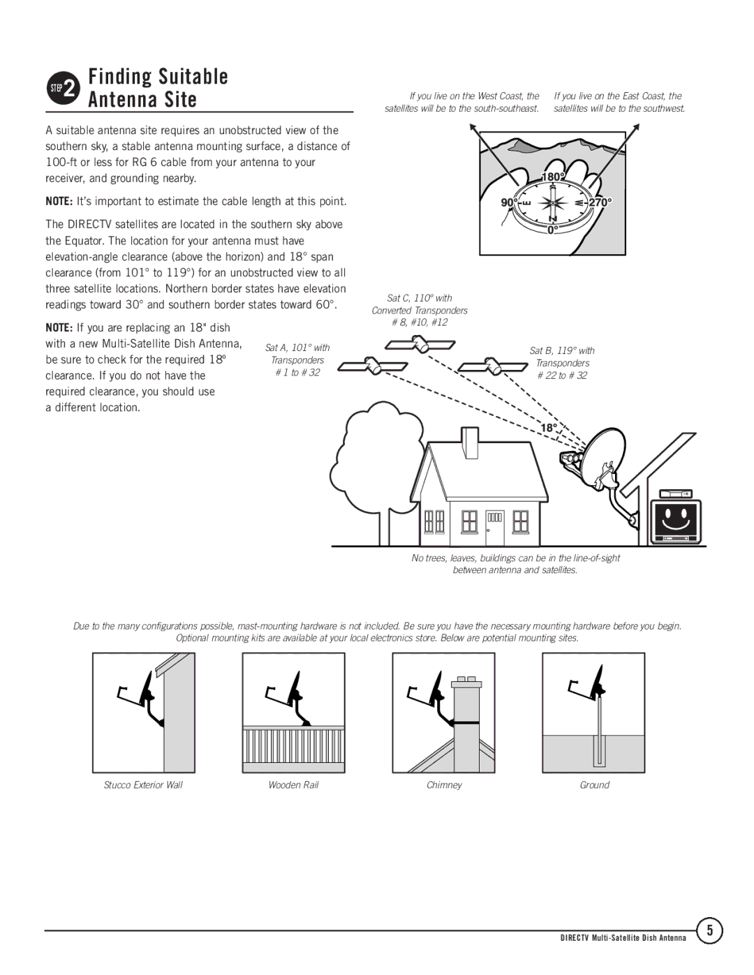 TERK Technologies 1DIRECTV Finding Suitable Antenna Site, Different location, If you live on the West Coast 