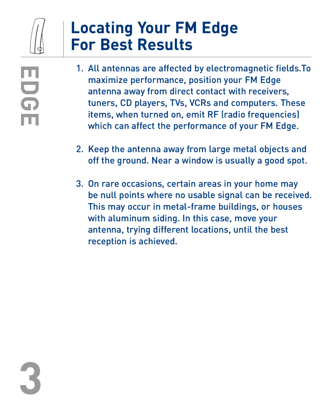 TERK Technologies manual Locating Your FM Edge For Best Results 