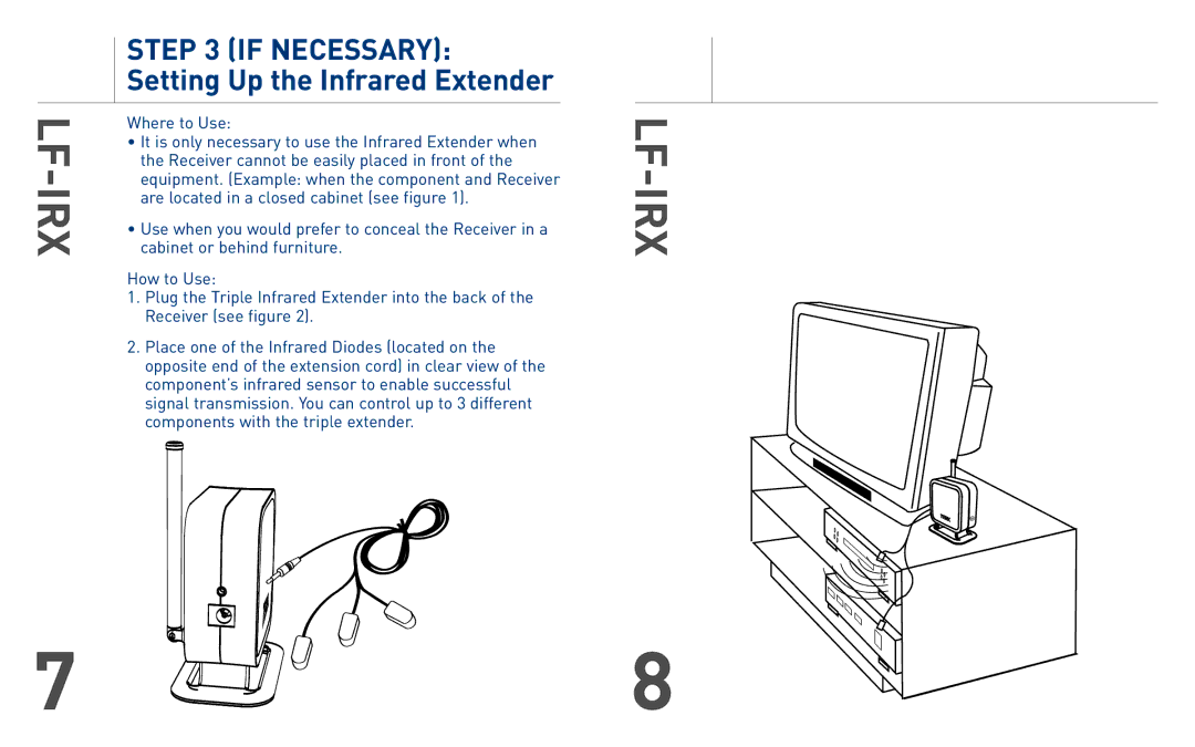 TERK Technologies LF-IRX owner manual If Necessary Setting Up the Infrared Extender 